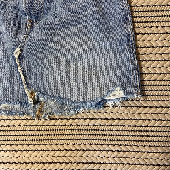 Free People Brea Denim Cut Off Skirt Mile High Blue Size 25 Hippie Jeans Casual - Picture 5 of 11